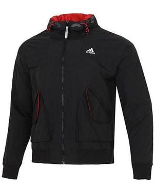 adidas Cny Lite Wvjk Limited Casual Sports Woven Hooded Jacket - Black