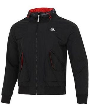 adidas Cny Lite Wvjk Limited Casual Sports Woven Hooded Jacket - Black