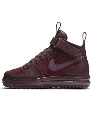 Nike (Wmns) Lunar Force 1 Flyknit Workboot 'Deep Burgundy' - Brown