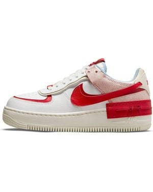Nike (Wmns) Air Force 1 Shadow 'Cracked Leather' - Red