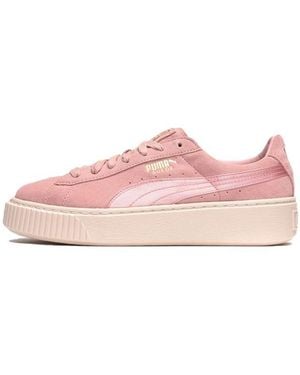 PUMA (Wmns) Suede Platform Satin - Pink
