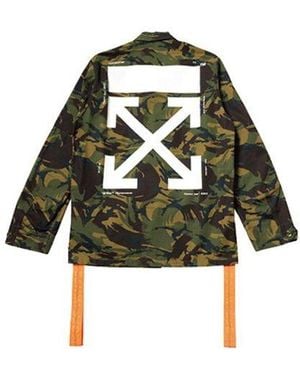 Off-White c/o Virgil Abloh Back Arrows Sketch Medal Ribbon Camouflage Jacket - Green