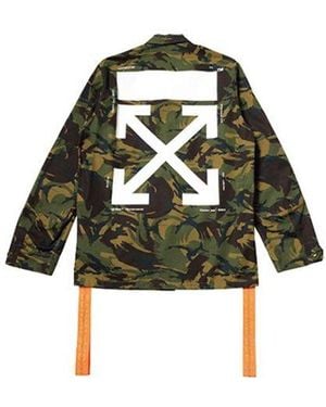 Off-White c/o Virgil Abloh Back Arrows Sketch Medal Ribbon Camouflage Jacket - Green