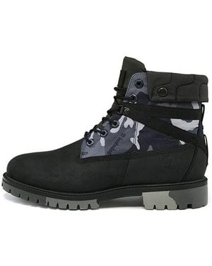 Timberland Heritage Ek+ 6 Inch Waterproof Wide-Fit Boot Camouflage' - Black
