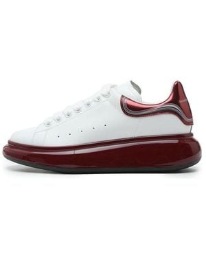 McQueen Oversized Trainer Burgundy Metallic' - White