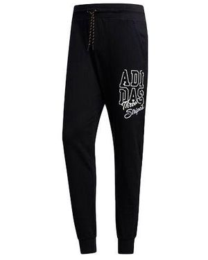 adidas Neo Lacing Printing Sports Pants - Black