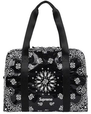 Supreme Bandana Tarp Small Duffle Bag Whtie' - Black