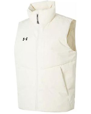 Under Armour Solid Colour Stand-Up Collar Sports Down Vest - White