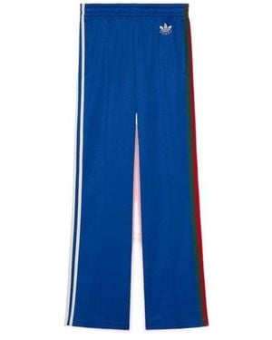 Gucci X Adidas Flared Jogging Pants 'Cobalt' - Blue