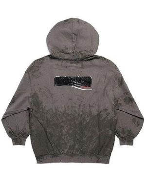 Balenciaga Gaffer Heavy Washed Zip-Up Hoodie Small Fit - Grey
