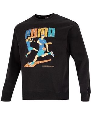 PUMA Tennis Club Graphic Long Sleeve Tee - Black