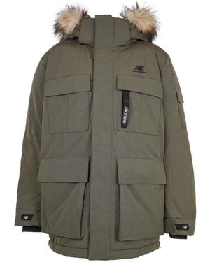 New Balance Warm Long Down Jacket 'Military' - Green