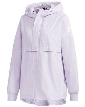 adidas (Wmns) Wb Logo Printing Hooded Jacket - Purple