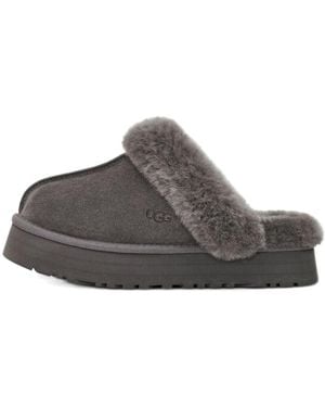 UGG (Wmns) Disquette Fluff Slippers - Grey