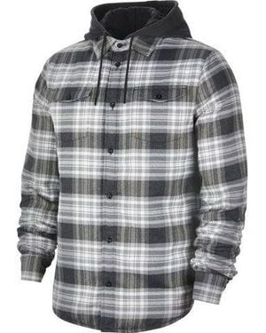 Nike Sb Skateboard Flannel Skateboard Plaid Jacket - Grey