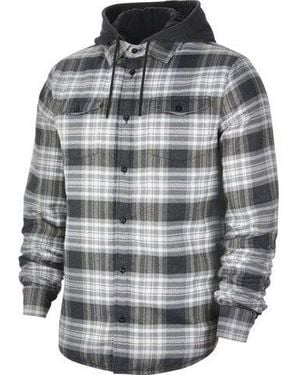 Nike Sb Skateboard Flannel Skateboard Plaid Jacket - Gray