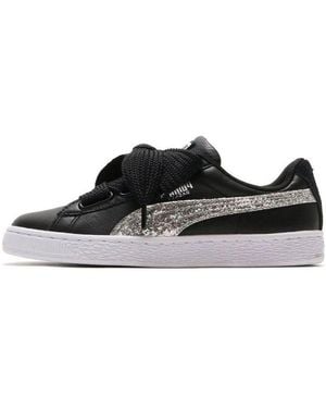 PUMA (Wmns) Basket Heart Glitter' - Black