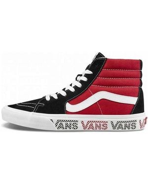 Vans Sk8-Hi Sidewall Logo Racing Suede Skate Shoes Racing' - Red