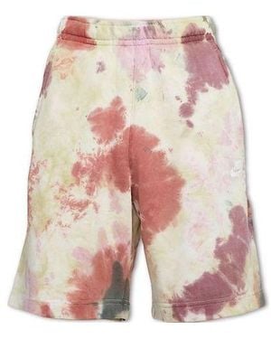 Nike Sportswear French Terry Casual Sports Shorts Camouflage - Pink
