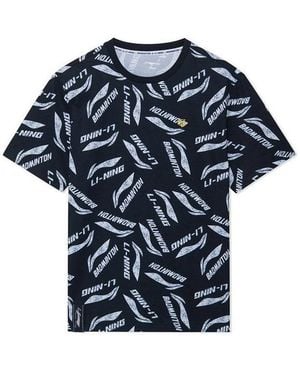 Li-ning All-Over Print Quick-Drying T-Shirt - Blue