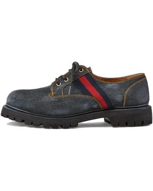 Gucci Denim Derby Shoes - Red