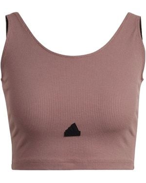 adidas (Wmns) Rib Cropped Top - Purple