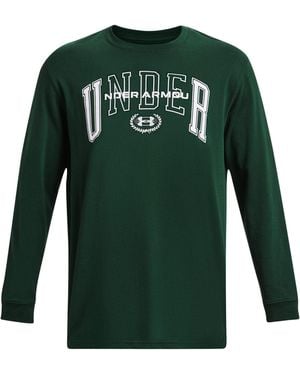 Under Armour Crest Heavyweight Long Sleeve T-Shirt - Green