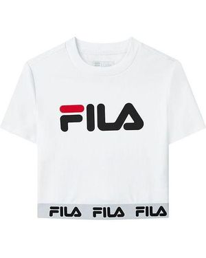 Fila (Wmns) Logo Print Short Sports Short Sleeve - White