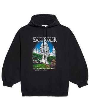Balenciaga (Wmns) Classic Printing Loose Hoodie - Blue