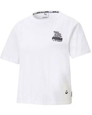 PUMA (Wmns) X Mr Doodle Printing Short Sleeve - White