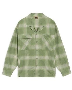 Li-ning Bad Five Sports Basketball Series Plaid Loose Shirt - Green