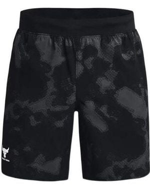 Under Armour Project Rock Woven Camo Printed Shorts - Black
