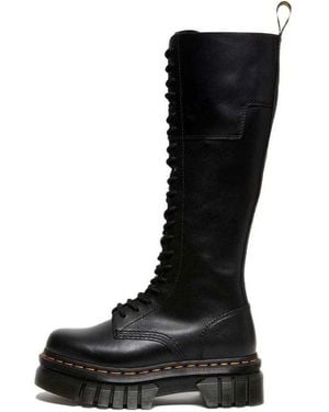 Dr. Martens (Wmns) Dr.Martens Audrick 20-Eye Leather Knee High Platform Boots - Black