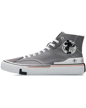 Li-ning X Mickey Mouse Canvas Hi Shoes - Grey