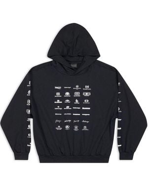 Balenciaga Archives Logos Hoodie - Blue