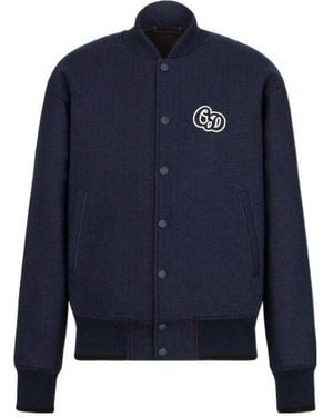 Dior Ss22 Logo Printing Stripe Long Sleeves Jacket Autumn - Blue