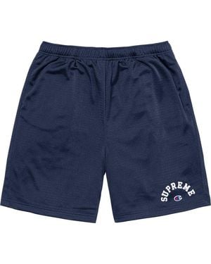 Supreme X Champion Mesh Shorts - Blue