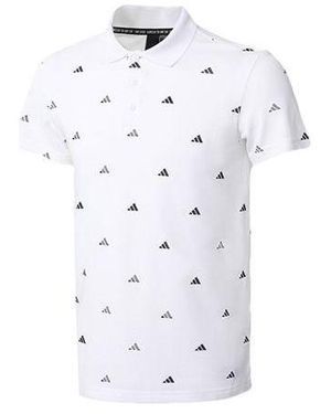 adidas Must Haves Allover Print Polo - White