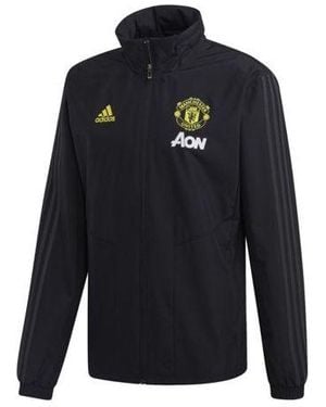 adidas Soccer/Football Manchester United Woven Stand Collar Jacket - Blue