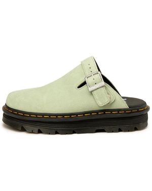 Dr. Martens Zebzag Suede Casual Slingback Platform Mules 'Sage' - Green