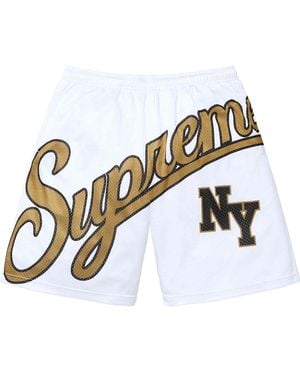 Supreme Big Script Mesh Shorts - White