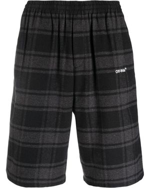 Off-White c/o Virgil Abloh Check-Print Shorts - Black