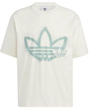 adidas Originals Round Neck Dropped Shoulder Sleeves Large Logo Printing Short Sleeve T-Shirt - Multicolour