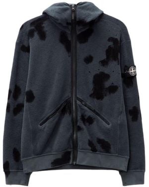 Stone Island Logo Sleeve Zip Jacket - Blue
