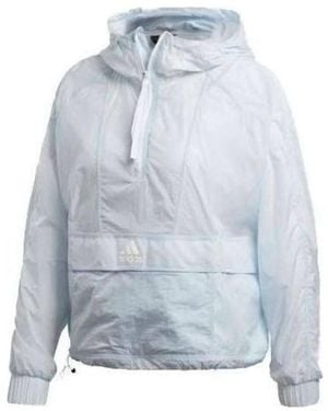 adidas (Wmns) Athletics Cropped Wind.Rdy Windbreaker Jacket Asia Sizing - Blue