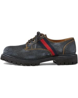 Gucci Denim Derby Shoes - Red