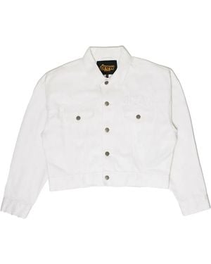 Drew House Cropped Selvedge Trucker Jacket - White