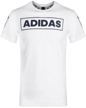 adidas Adi 360 Logo Printing Sports Round Neck Short Sleeve - White