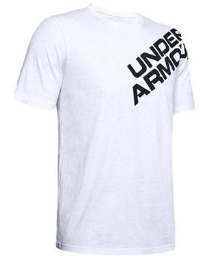 Under Armour Wordmark Shoulder Short Sleeve - White