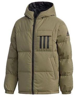 adidas Rev 3St Down Ho Stay Warm Reversible Outdoor Hooded Down Jacket Khaki - Green